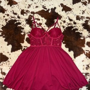 Elegant Red Lace Dress